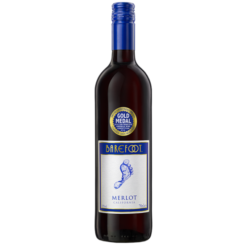 Barefoot Merlot 750 ml, alk. 13,5% - Wino Czerwone Wytrawne
