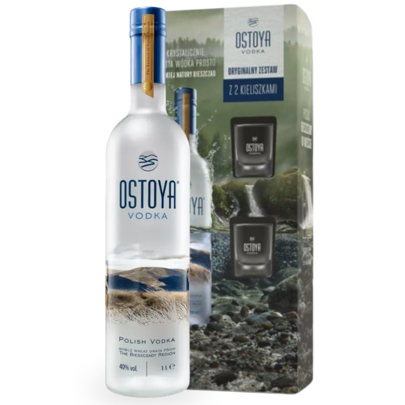 WÓDKA OSTOYA 0.7L + 2 KIELISZKI