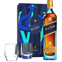 WHISKY JOHNNIE WALKER BLUE LABEL 0.7L + 2 SZKLANKI