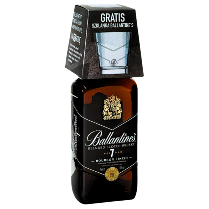 Ballantine's 7YO 700 ml, alk. 40% - Whisky Szkocka Blended + Szklanka