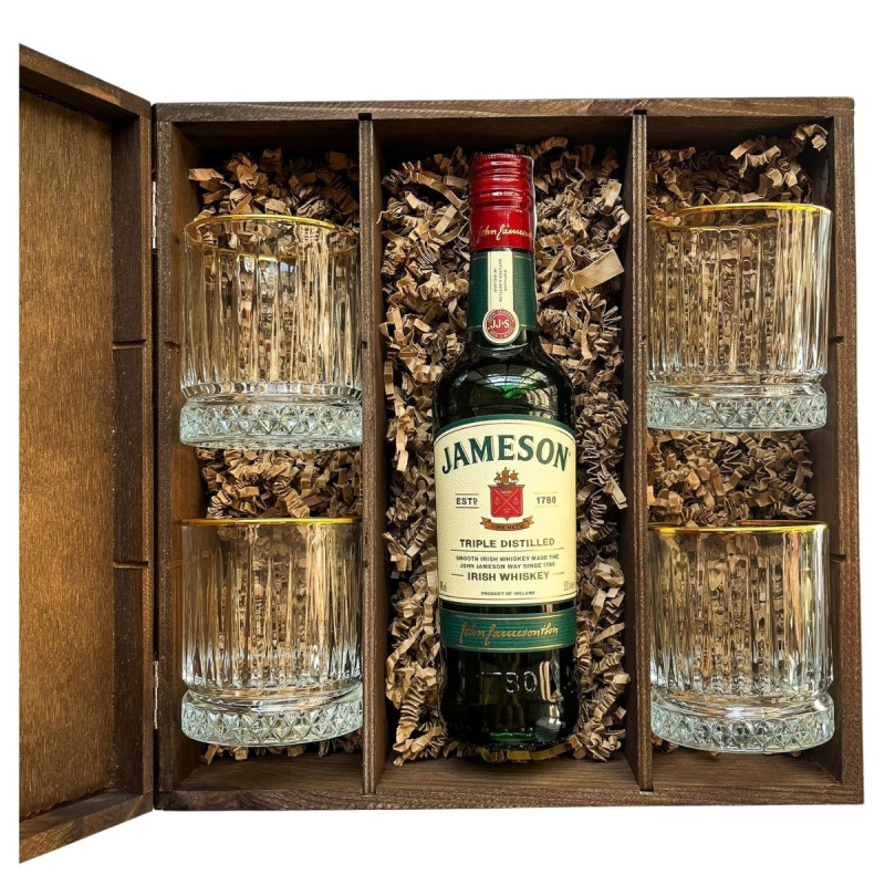 ZESTAW WHISKEY JAMESON IRISH 0.5L + 4 SZKLANKI