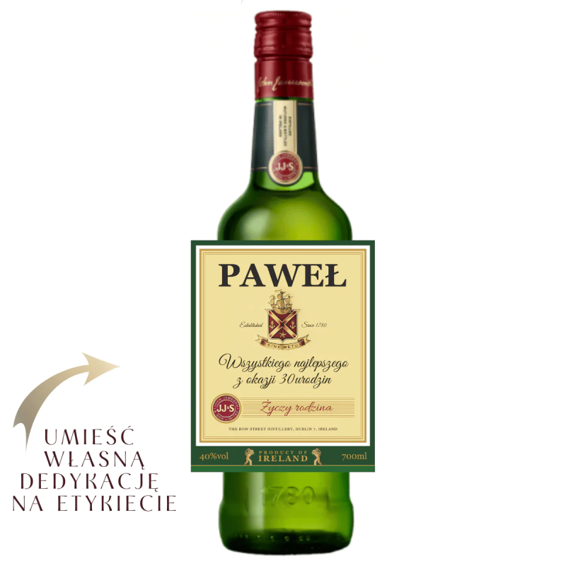 ZESTAW WHISKEY JAMESON IRISH 0.7L + 2 DRINKI JAMESON&COLA 250ML