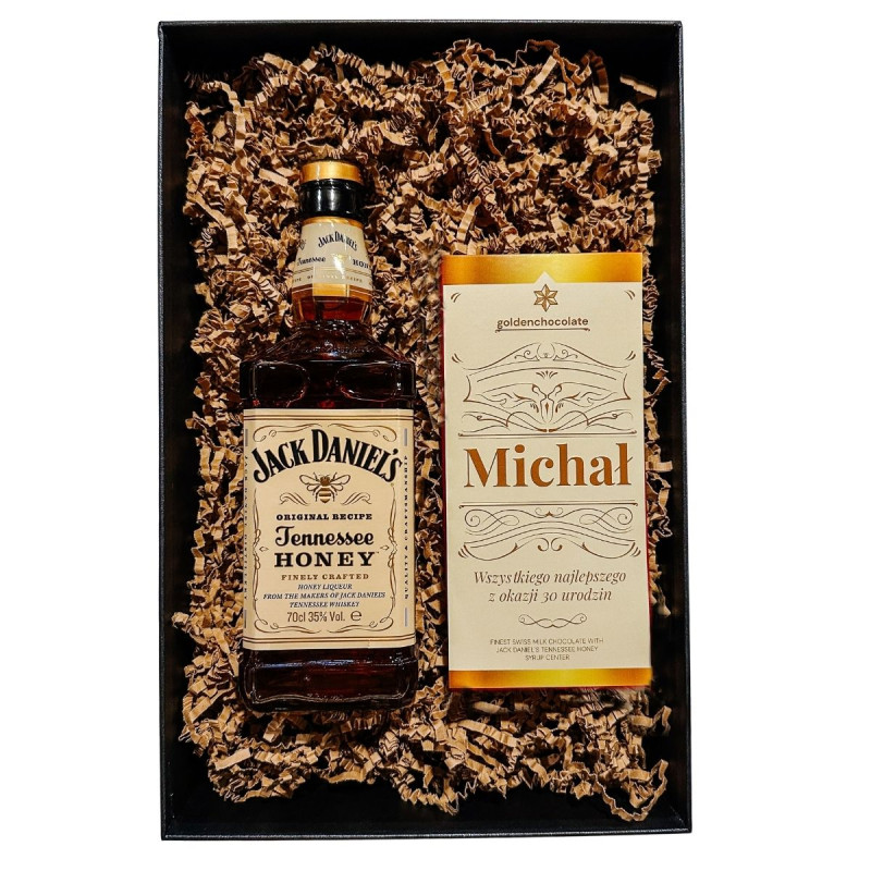 ZESTAW WHISKEY JACK DANIEL'S HONEY 0.7L+ PERSONALIZOWANA CZEKOLADA