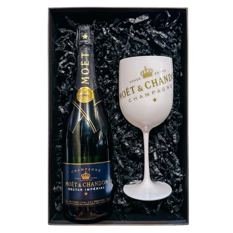 ZESTAW SZAMPAN MOËT & CHANDON NECTAR IMPERIAL 0.75L + KIELISZEK MOËT & CHANDON