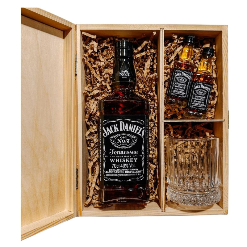 ZESTAW WHISKEY JACK DANIEL'S OLD NO.7 0.7L + 2 x JACK DANIEL'S OLD NO.7 MINI + SZKLANKA