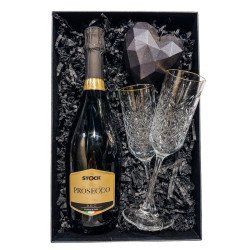 Zestaw Stock Prosecco Treviso 750 ml + 2 Kieliszki + Świeca