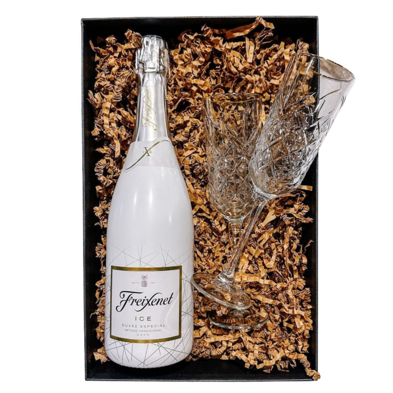 Zestaw Cava Freixenet Ice 750 ml + 2 Kieliszki