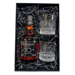 Zestaw Rum Dictador Colombian 10YO 700 ml + 2 Szklanki