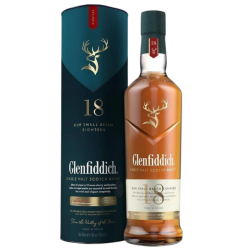 Whisky Glenfiddich 18YO 700 ml, alk. 40% - Whisky Szkocka Single Malt + Pudełko