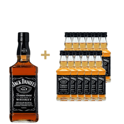 PAKIET MAXI NA WIECZÓR KAWALERSKI - WHISKEY JACK DANIEL'S MINI + DUŻA BUTELKA